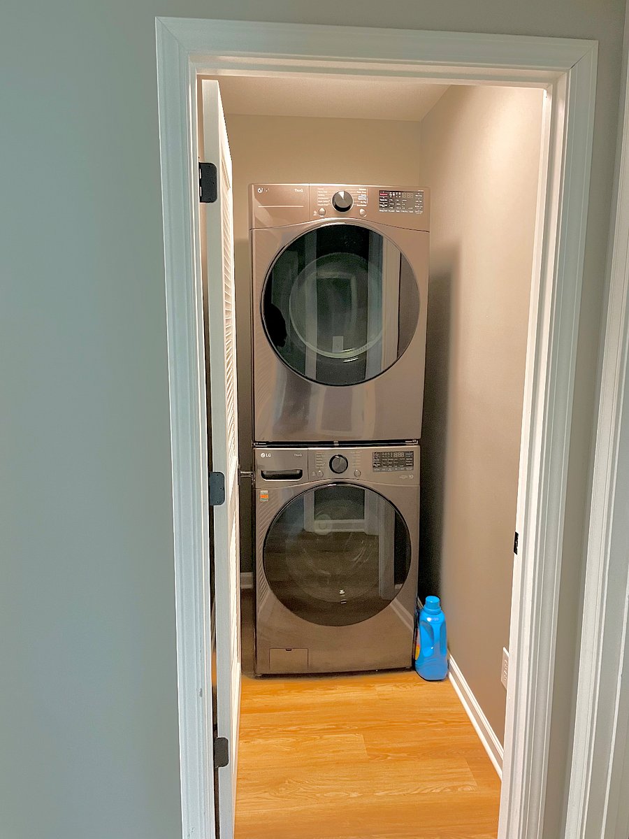 New stackable Washer and Dryer on site for your convenience 