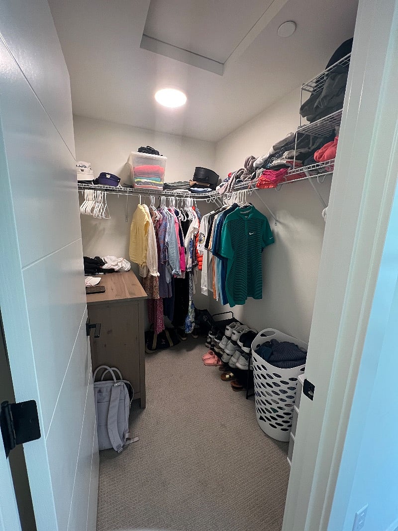 attached primary walk-in closet