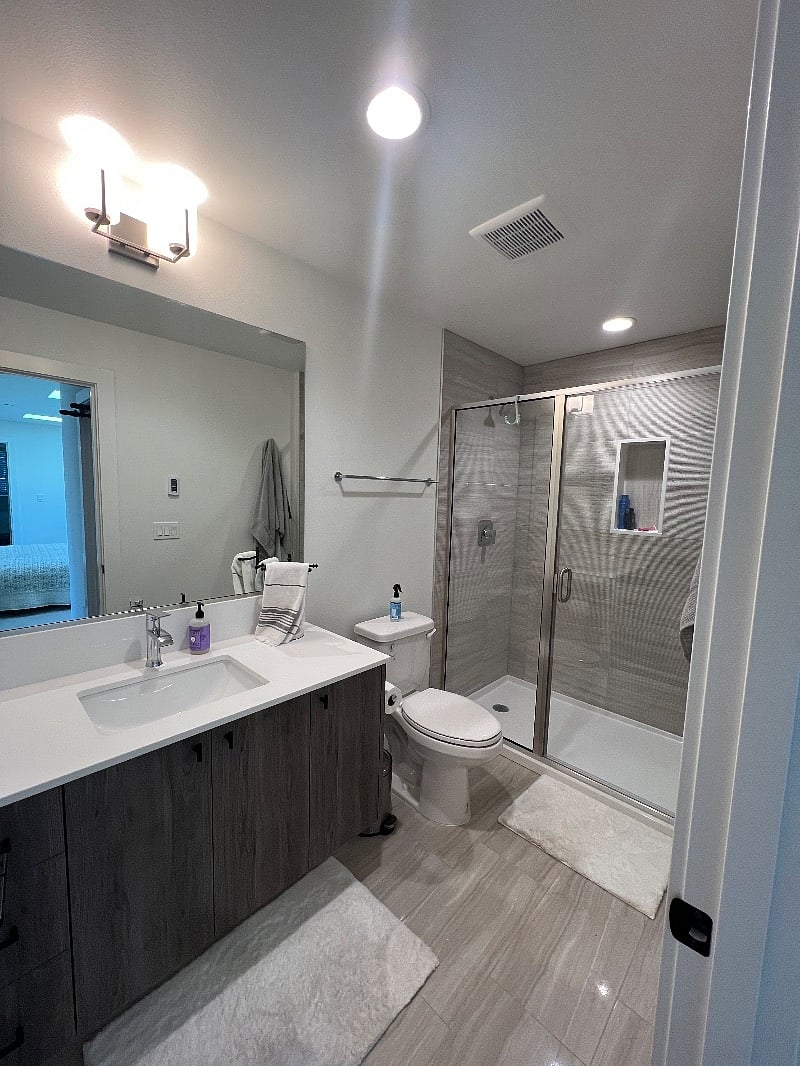 Attached primary bathroom