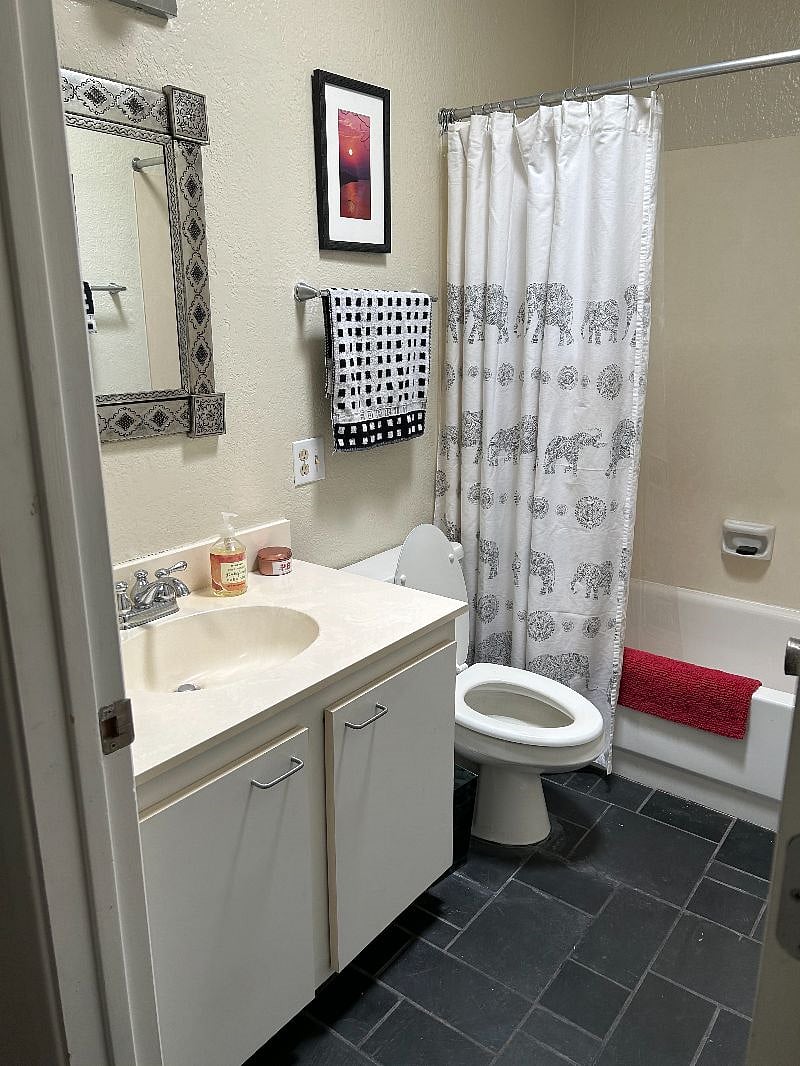 Hall bathroom with tub