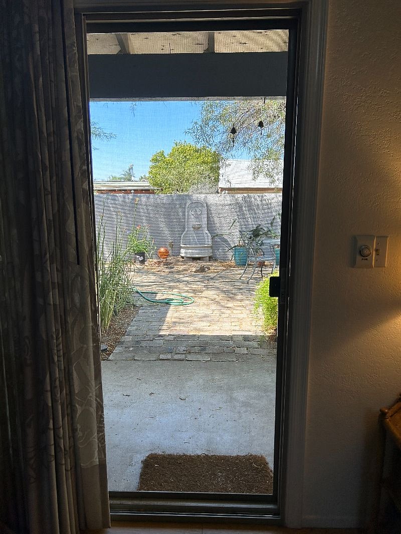Patio accessible from living area and master bedroom