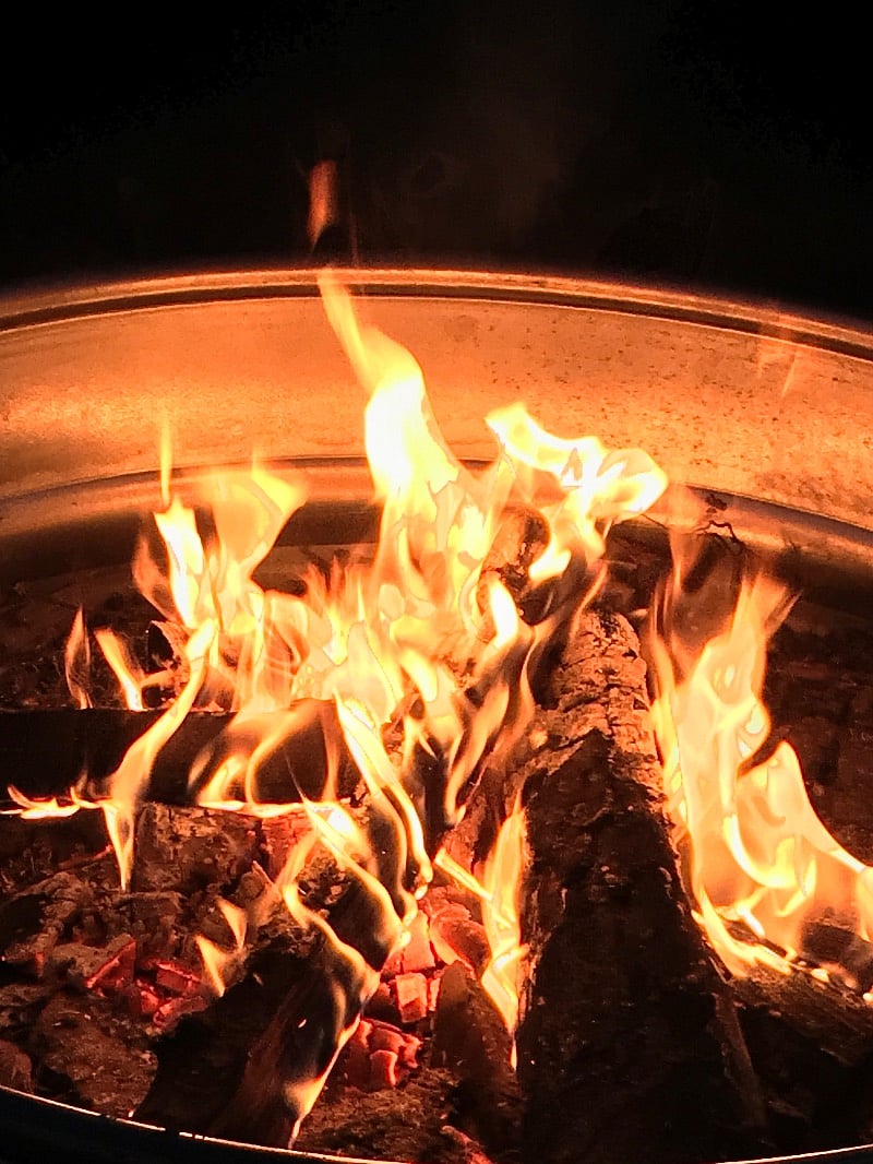 Relax by the backyard fire pit on cool nights. Smores!