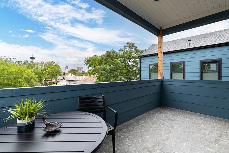 Second Floor Porch with view of Downtown San Antonio.