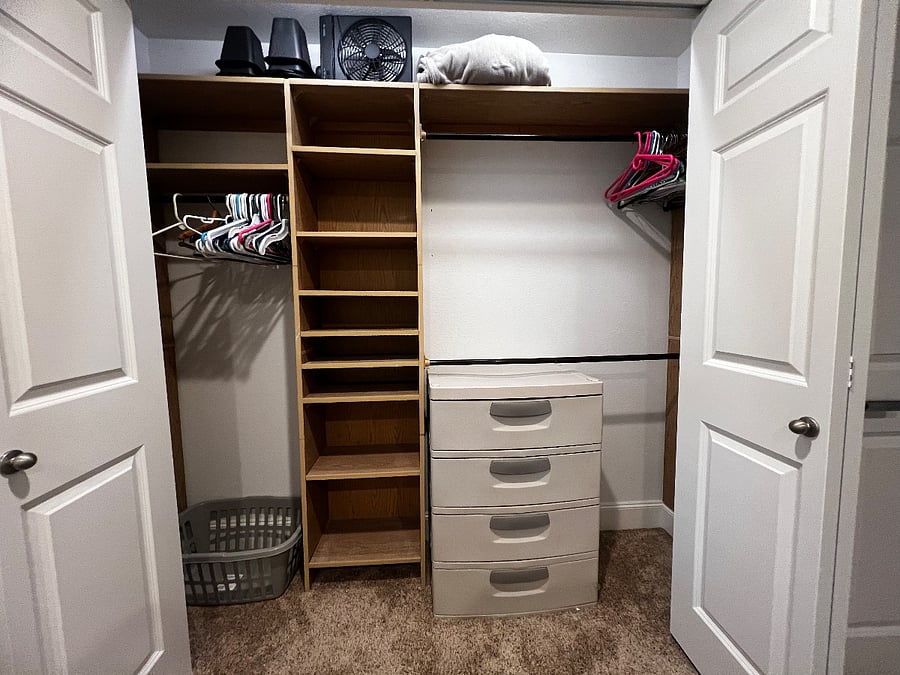 Bedroom 2 (Photo 3), Large double door closet with shelves.