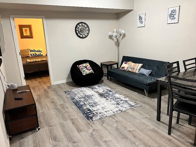 1 bd, 1 ba basement apartment with full kitchen and walk in closet with washer/dryer