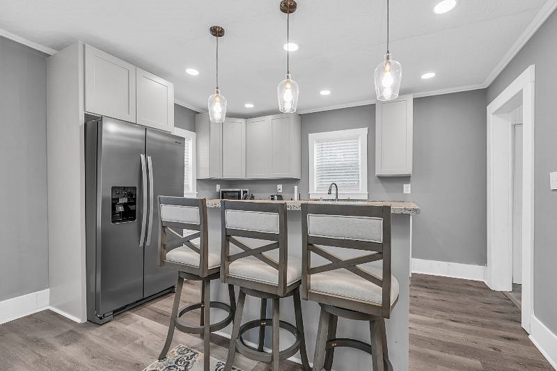 Kitchen island/open to dining room and living room.