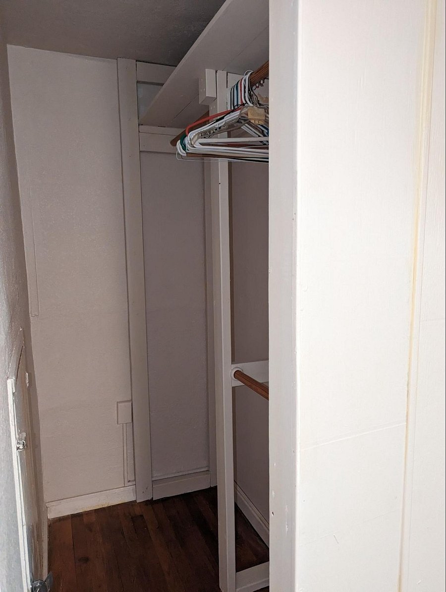 Walk in closet in bedroom