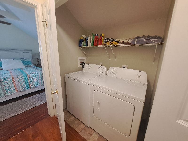 Washer/Dryer in hall closet.