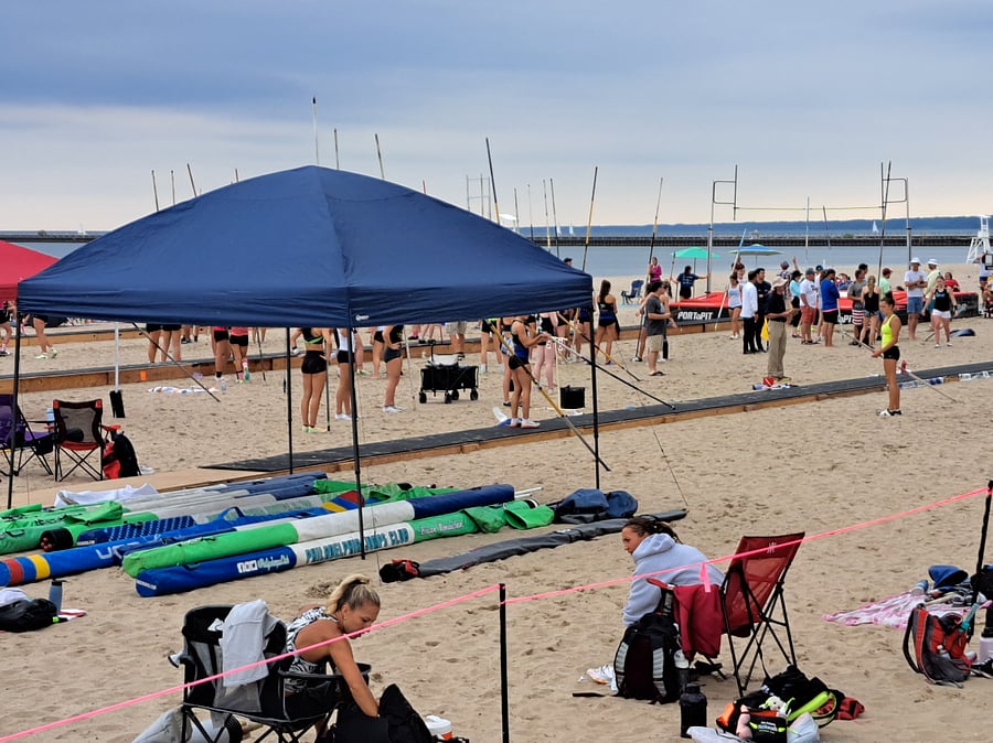 Volleyball and track tournaments on the beach