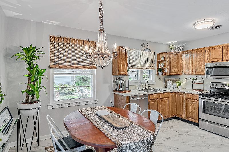 Upper Level Main Dining Area Off Kitchen