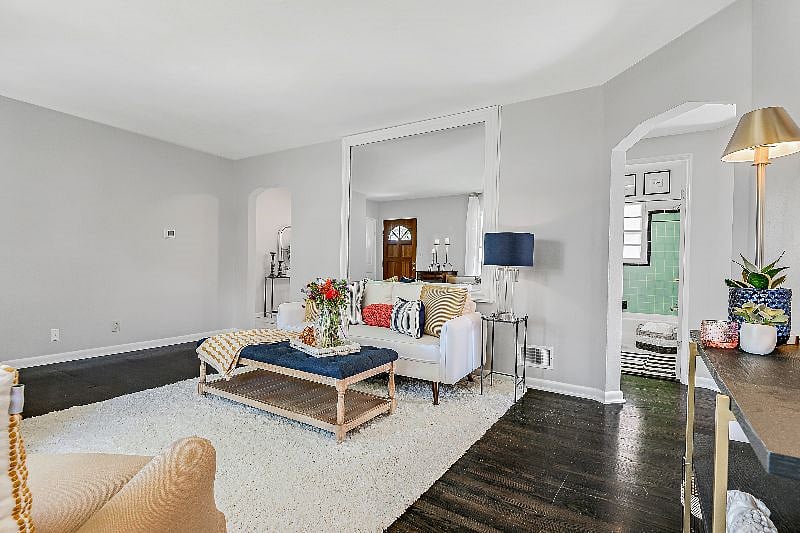 Upper Level Main Living Room Looking Toward Kitchen and Dining AreaS