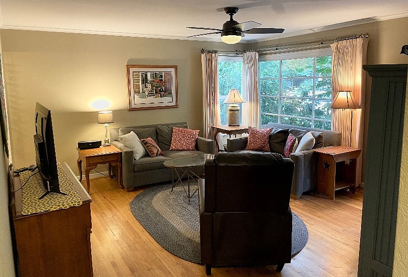 living room view from hall