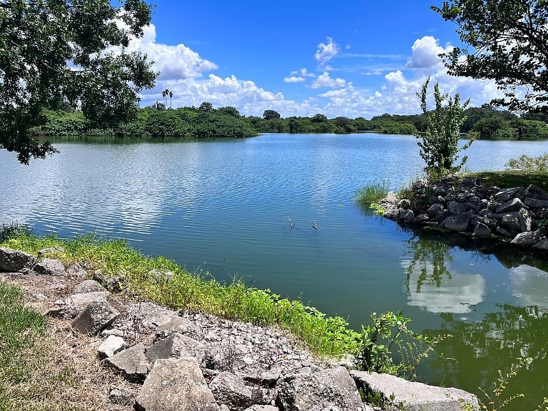 Lakefront with dock Kayak launch