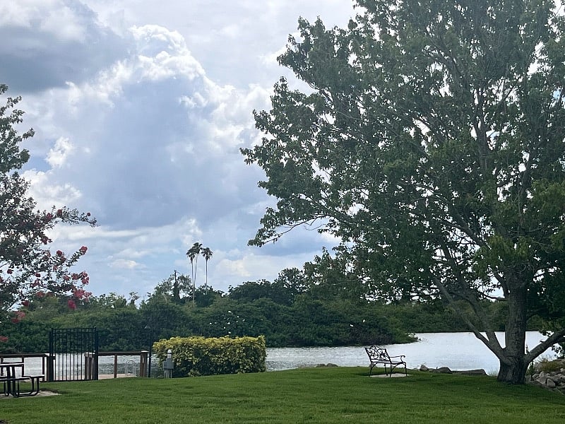 Lakefront with dock and kayak launch