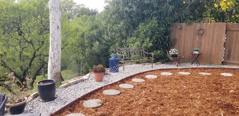 backyard flower/garden area