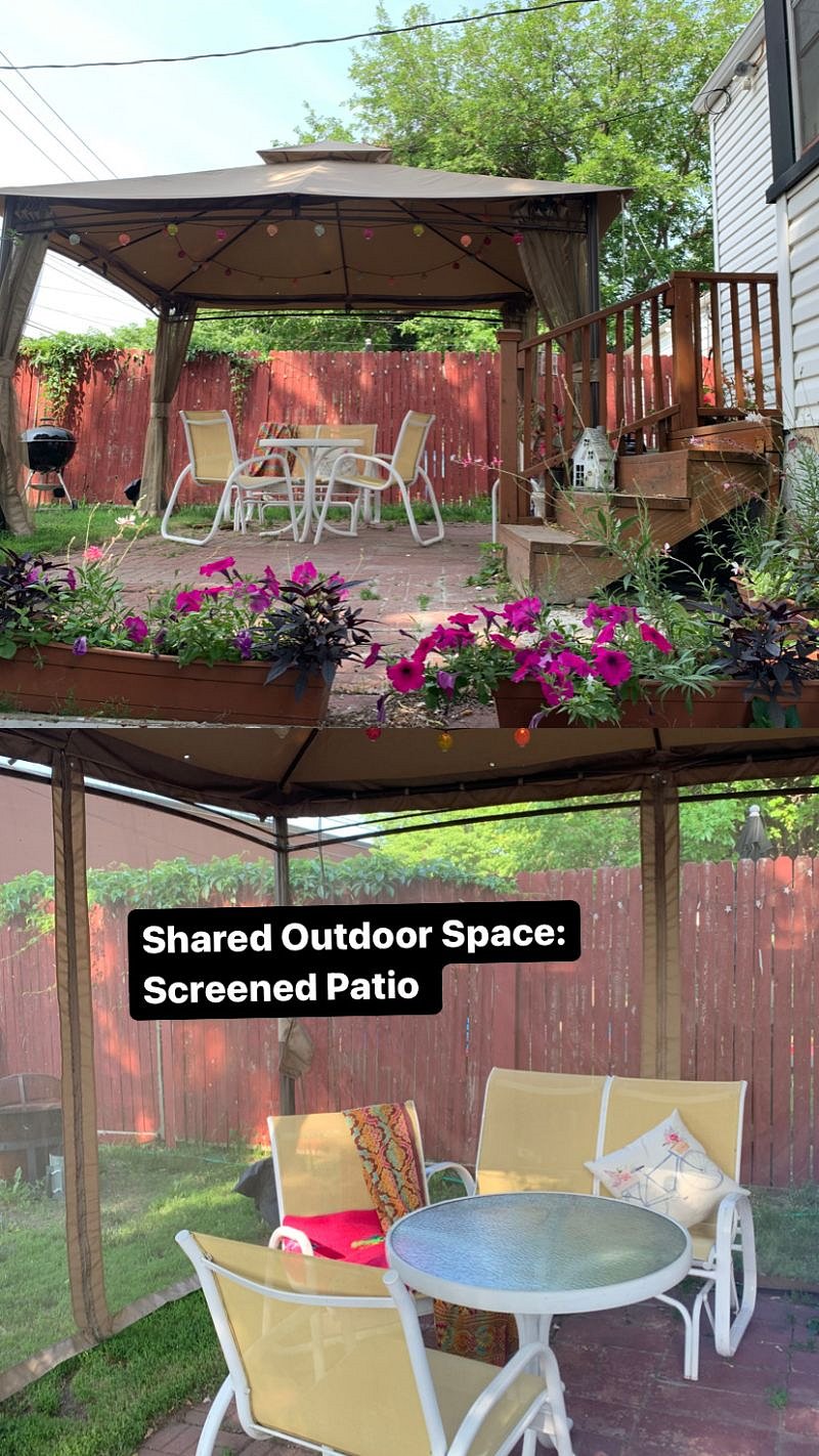 Amber is an avid gardener and also uses the space for her floral business.