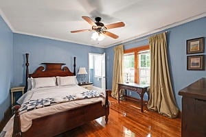 Primary bedroom with queen bed and in suite full bath.