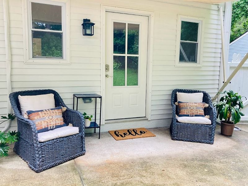 Your own porch spot to relax and enjoy a morning coffee or evening glass of wine.