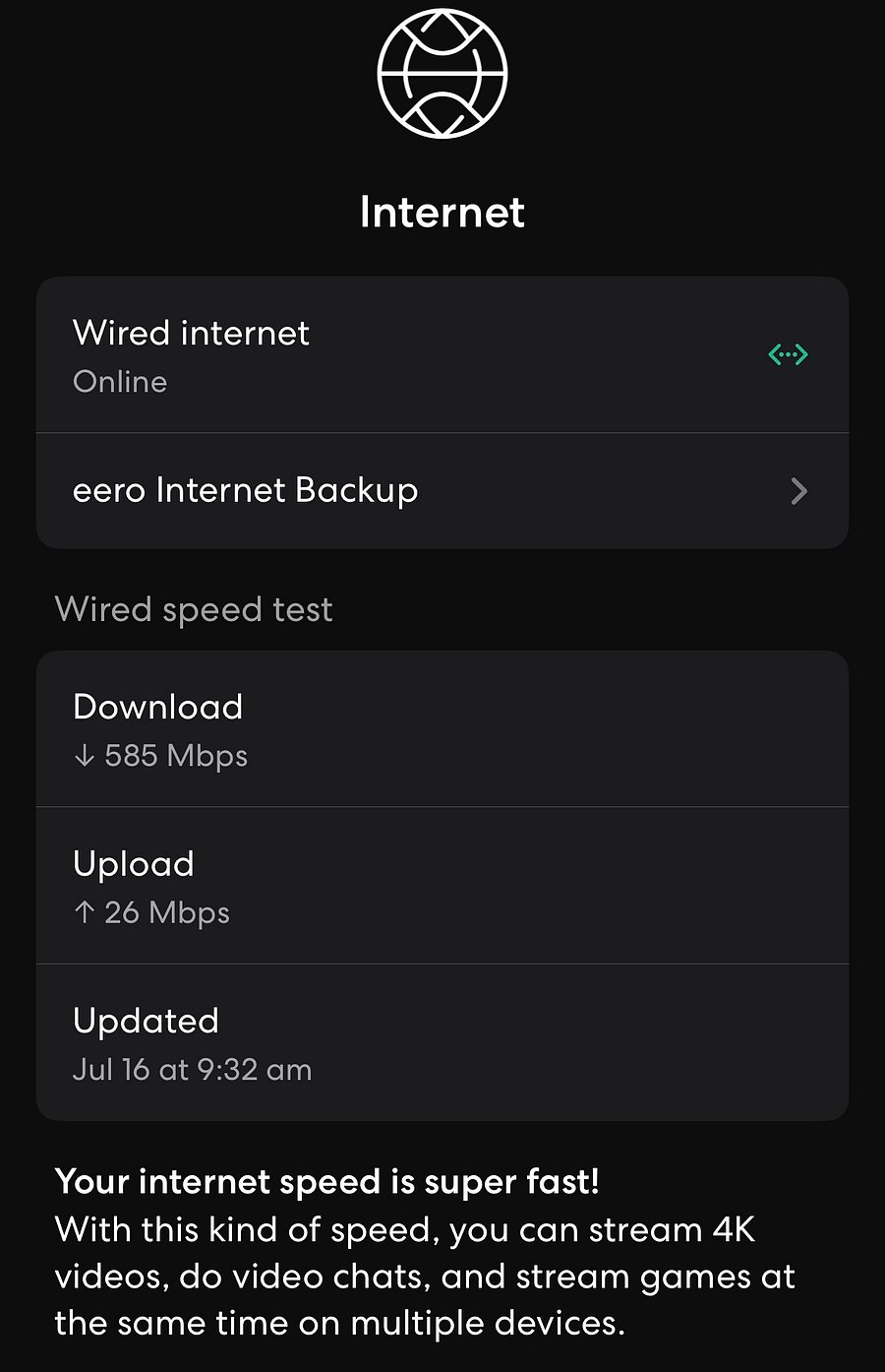 Internet speed test