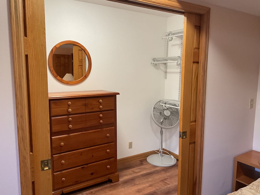 Large bedroom with very large closet space