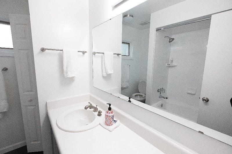 Full Private Bathroom with Tub and shower. 