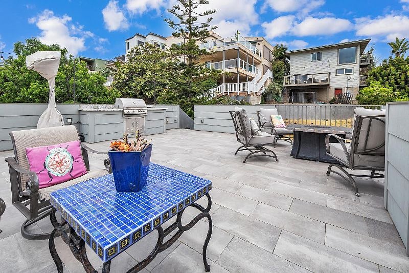 This is the rooftop deck, with a grill and firepit (shared space).