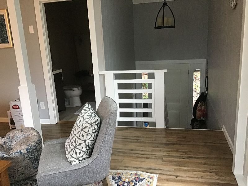 View from living room to front door.