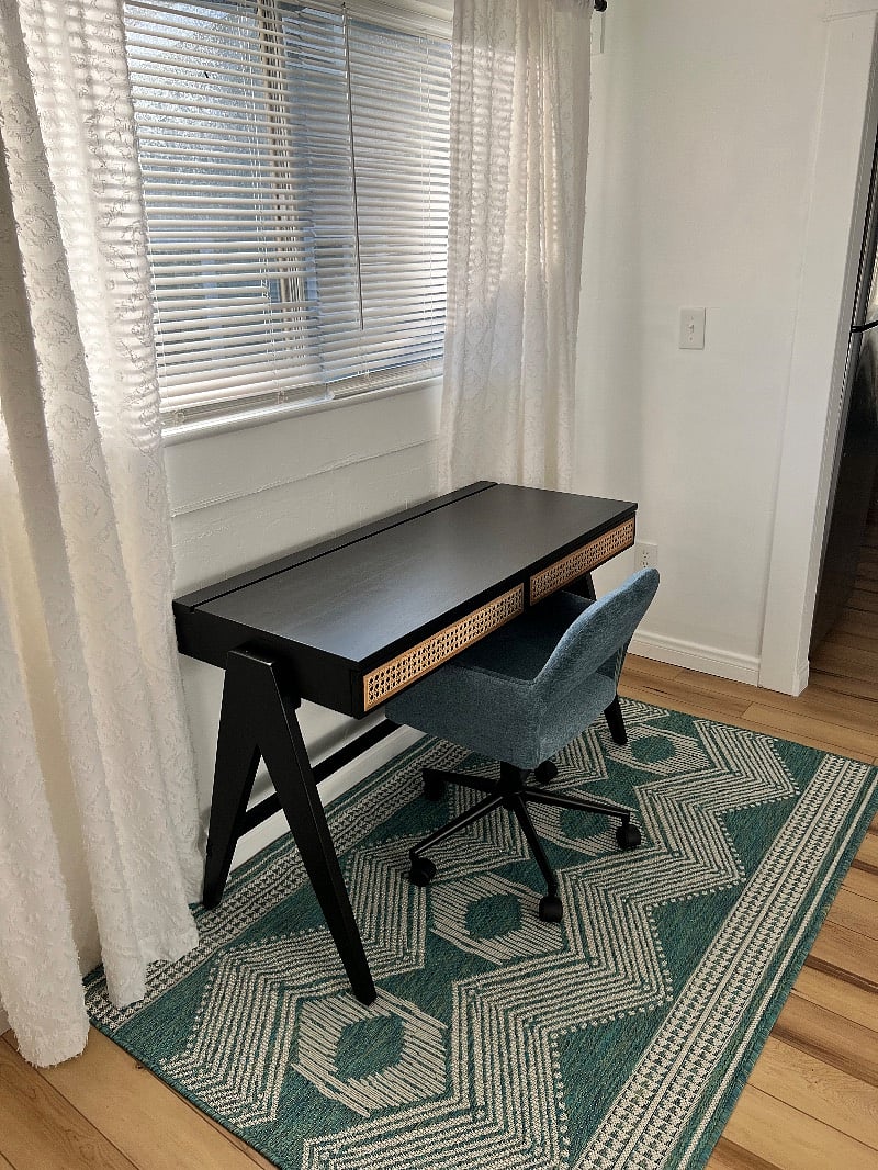 Stylish desk and rolling desk chair for your office needs.