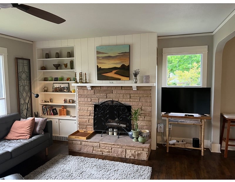 living room with fireplace