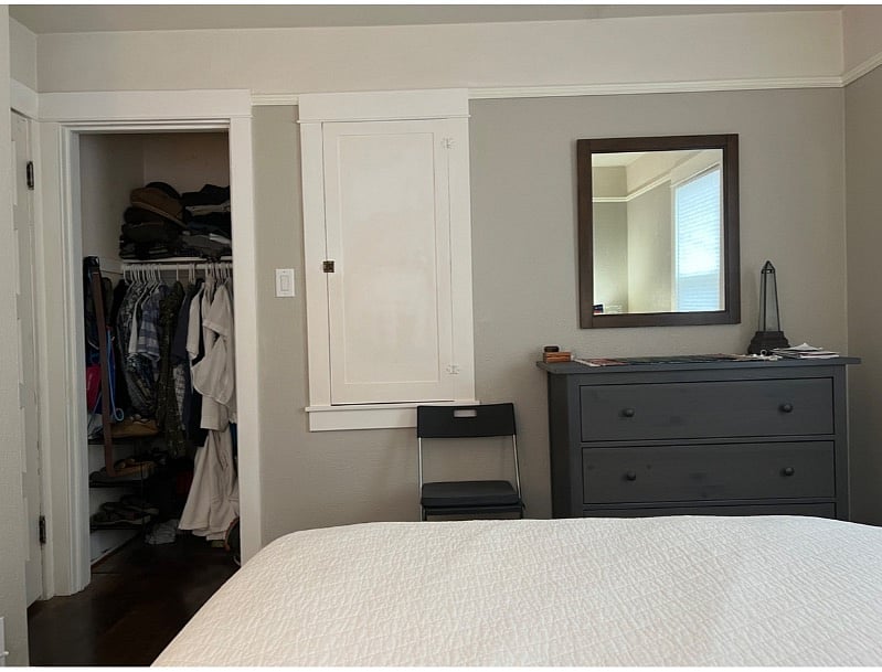 bedroom 1 - view of dresser & closet
