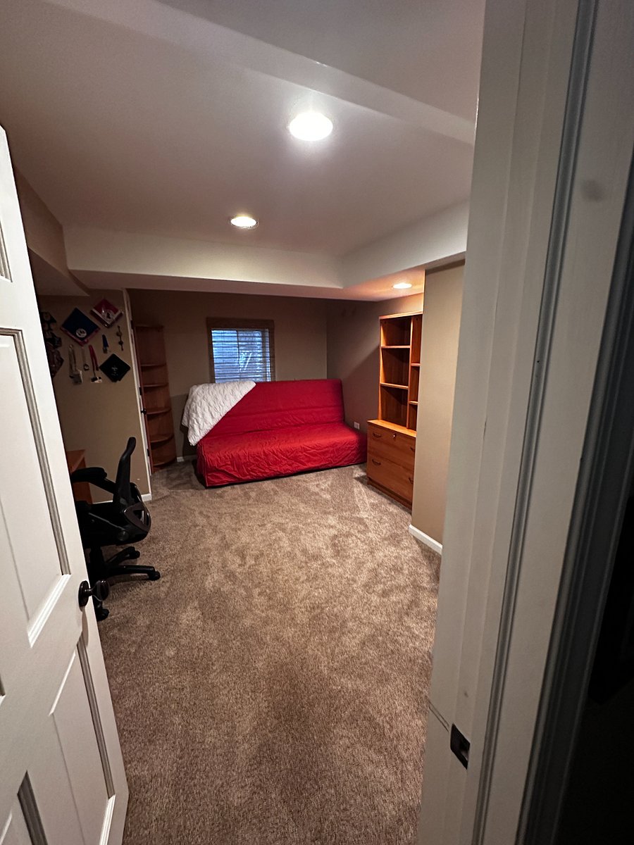 Spare bedroom in basement