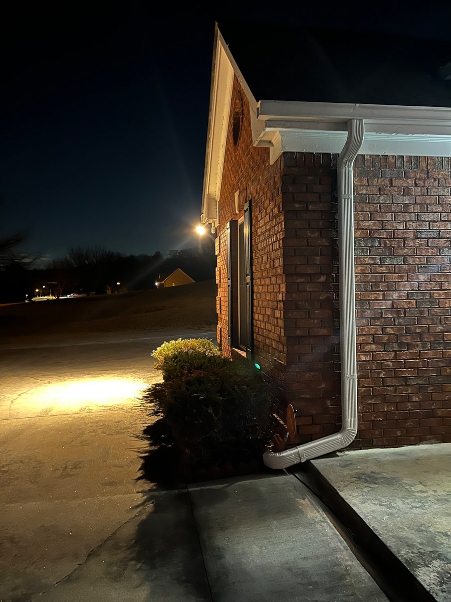 Parking at night with security cameras and light