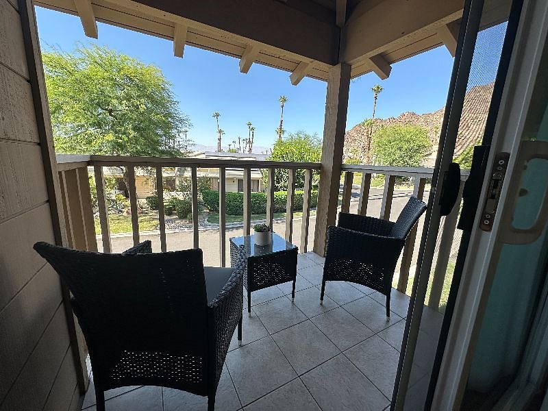 Outdoor seating by the Kitchen 