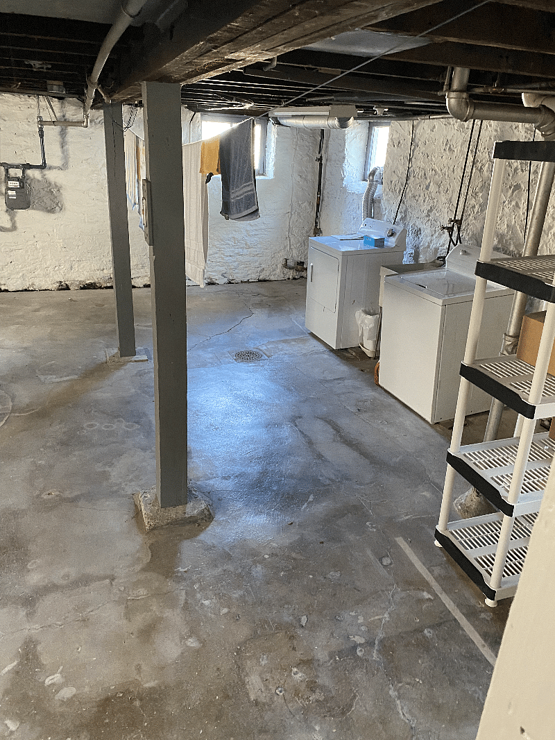 Laundry in basement.