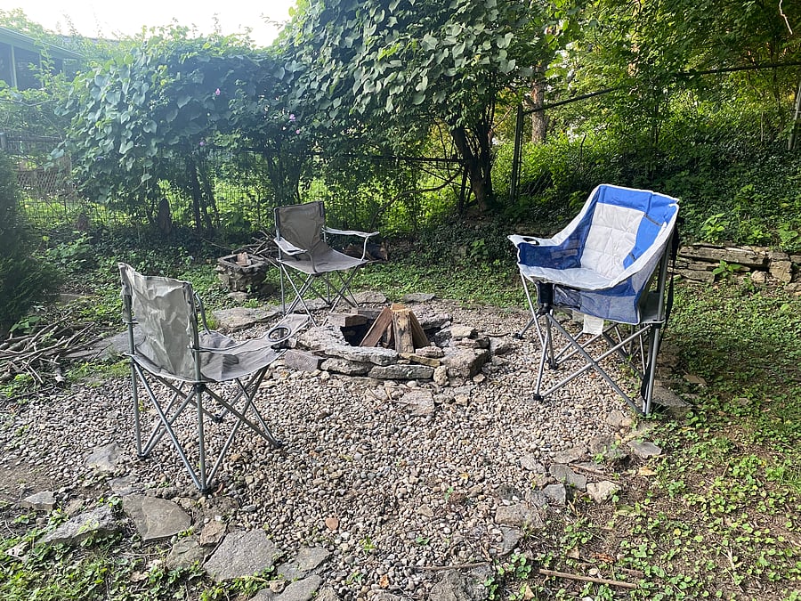 A backyard fire pit for s'mores and conversation.