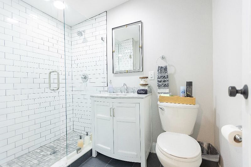We have on bathroom for everyone - so, we made sure to provide mirrors in each bedroom with blow dryers so that getting ready isn't a problem!