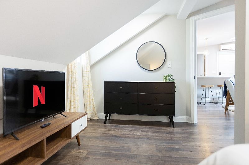 The middle bedroom not only has a closet, but a dresser to unpack and feel at home!
