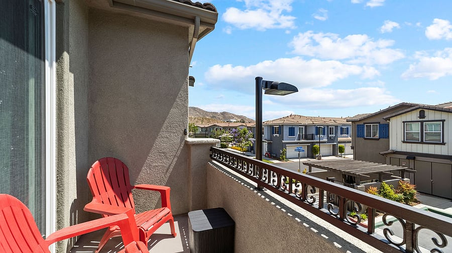 Upper balcony for sunset views.