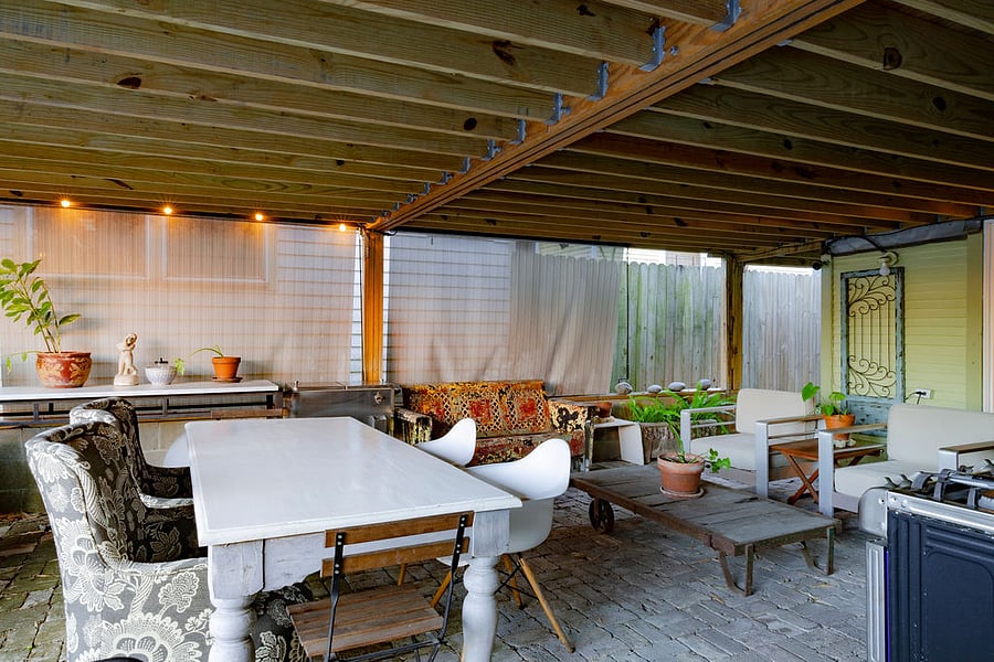 Covered Patio Area. Ready to Cook, Chill, Do Laundry or Enjoy the Water Features...
