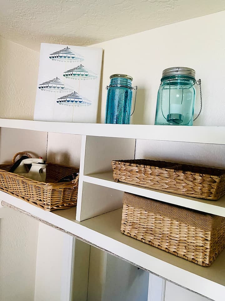 Small, cozy details in guest room.
