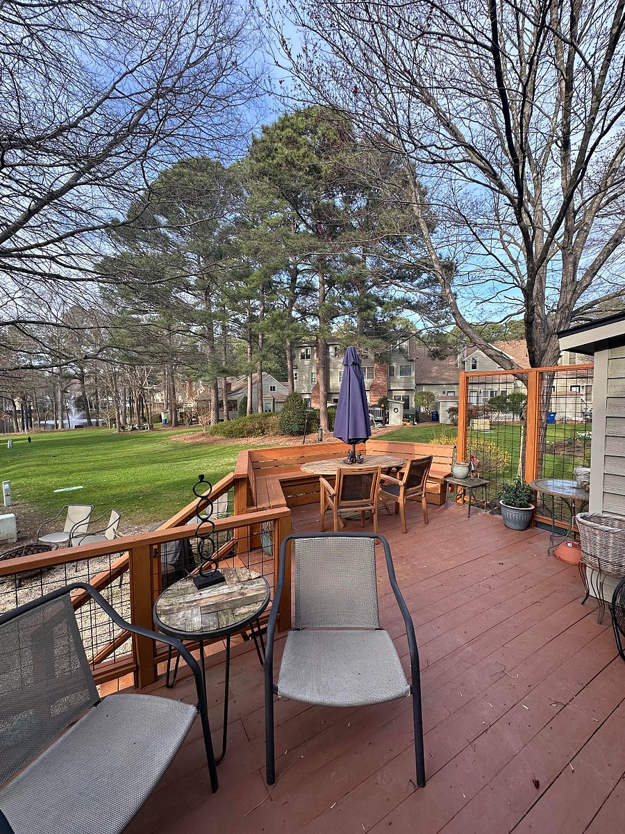 Looking on to deck from back door.