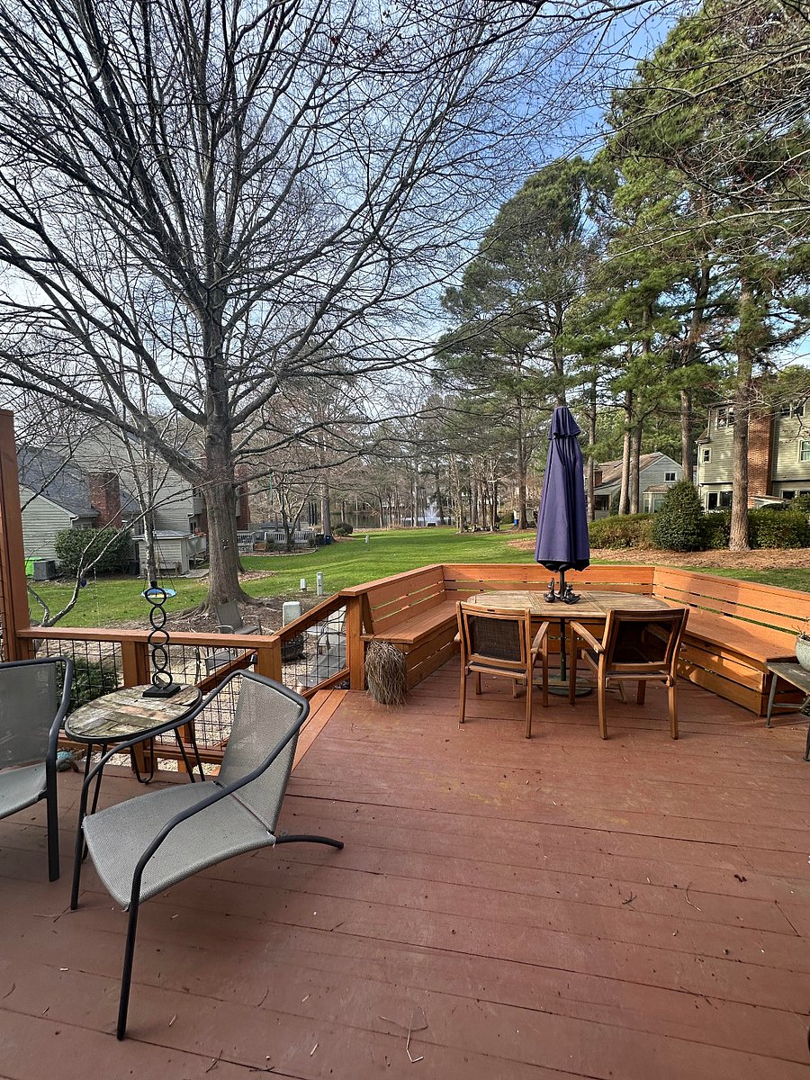 Looking towards pond and greenway over back deck.