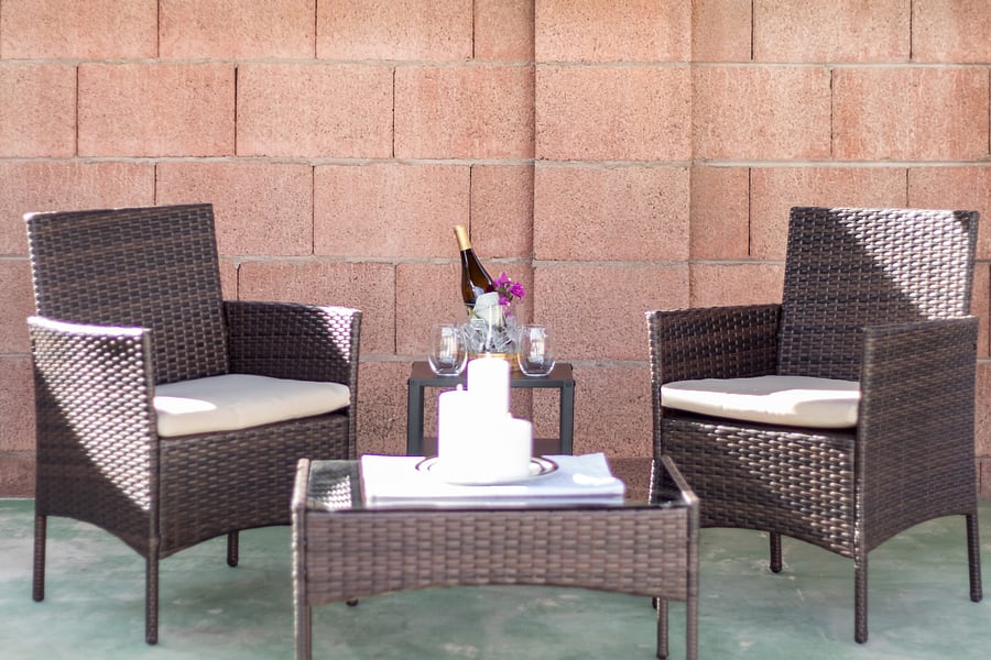 Private Backyard - outdoor gas grill and outdoor living space