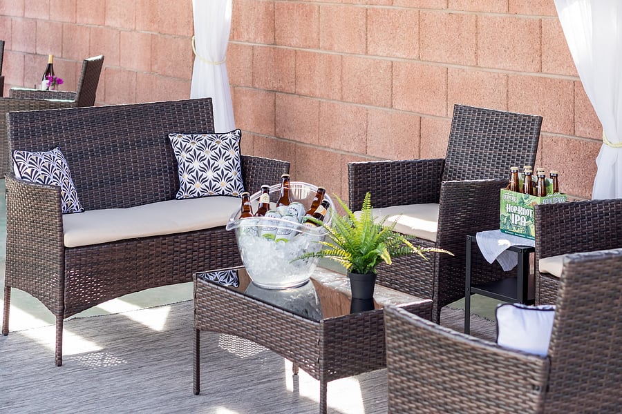 Private Backyard - outdoor gas grill and outdoor living space