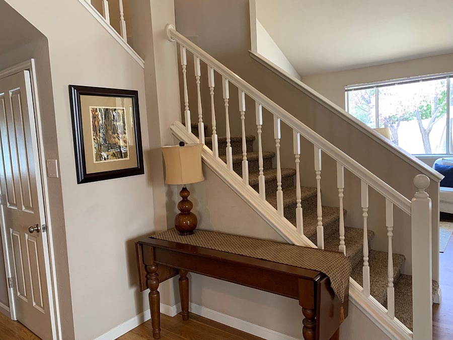 This is the staircase you would take up to bedroom.