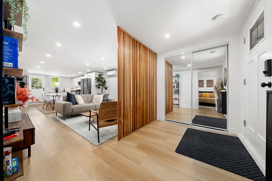Open concept Entry, Living, Dinning and Kitchen Space