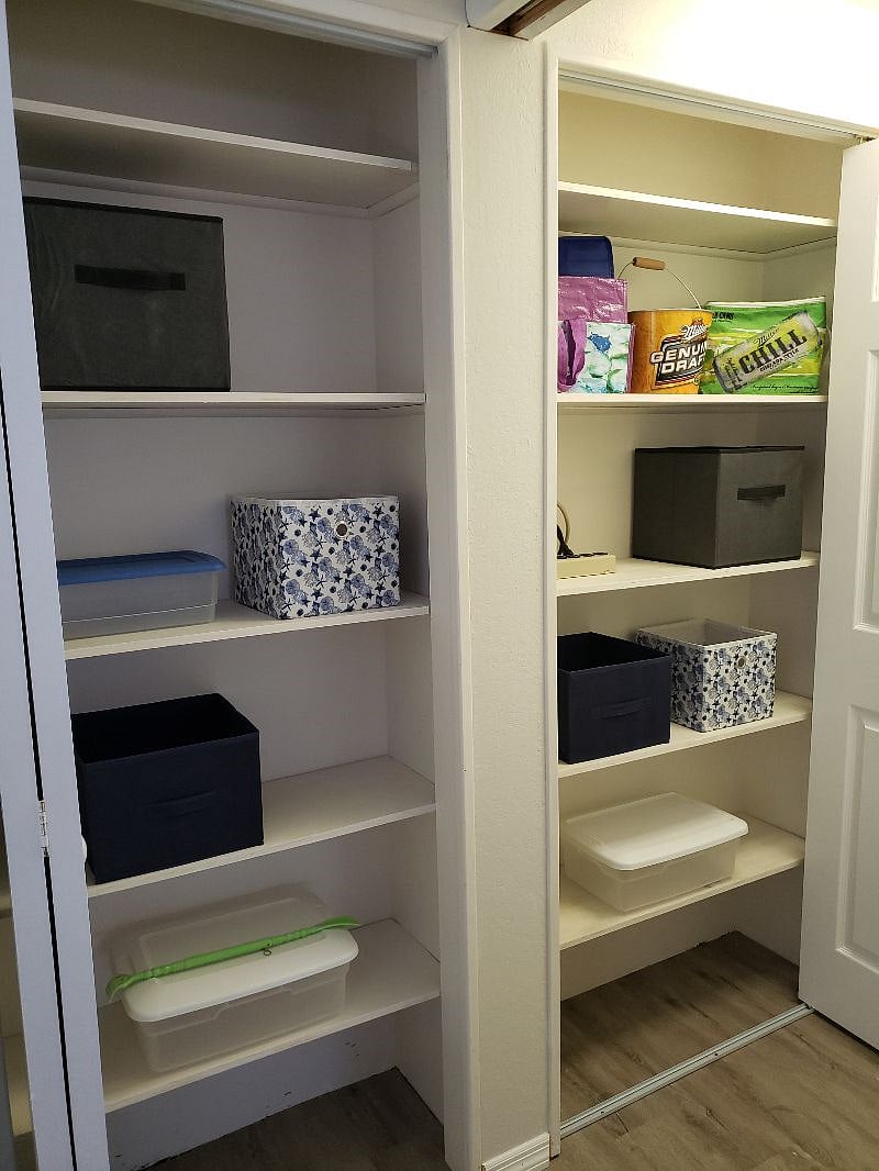 2 full size closets with floor to ceiling shelving in Primary Bedroom suite.