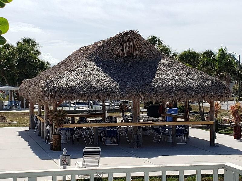 Tiki hut. Great for small or large gatherings, live music, entertainment, and more.