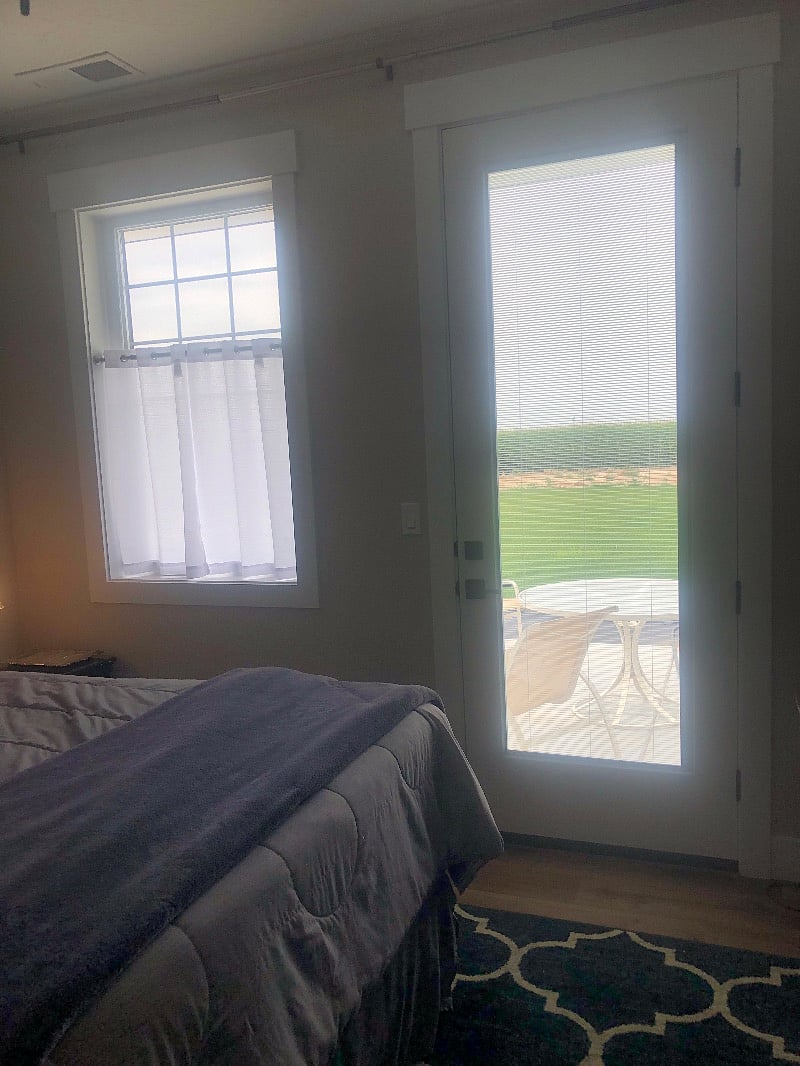 Blackout shades are provided as desired by tenant.