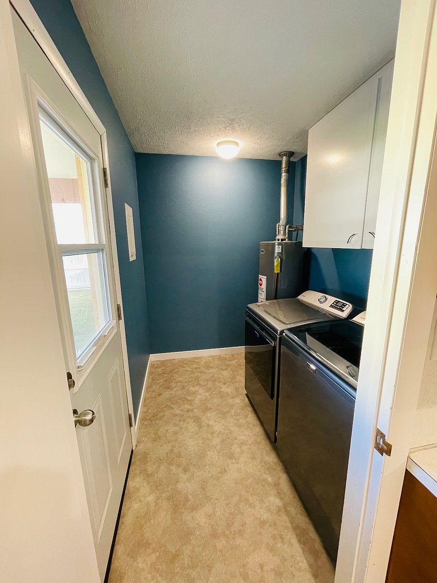 Laundry Room off Kitchen w/ Access to Back Patio & Garage